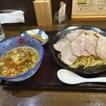 支那そば 僉 - 醤油つけ麺+チャーシュー+メンマ+味玉