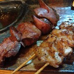 炭火焼鳥中村屋 - レバー、どんどり