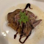 和創旬彩 くうひな - 鴨肉皮目カリカリで柔らかくてバルサコミコ酢との相性バッチリで美味しかった