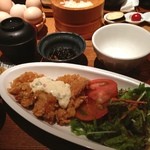 Gohanya Noukano Daidokoro - 前菜から野菜尽くしで美味しかった。生野菜がフルーツのよう。卵かけ御飯もよかったです。