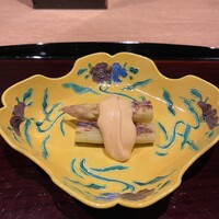 御幸町 田がわ - ホワイトアスパラ　イバラガニの内子のソース