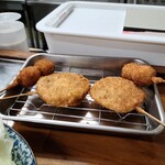 串かつ晴 - れんこん、うずら玉子