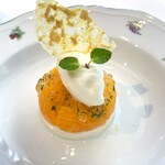 オザワ - せとかのチーズケーキ、ヨーグルトシャーベット添え