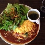 roku cafe - 201407 roku 昔ながらのオムライス（デミソース)(780円)  ※ドリンクバー付き(^-^)/