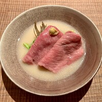 まとい 銀座 - サーロインと芹のしゃぶしゃぶ