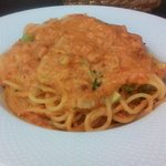 ヴィア トスカネッラ - ツナとブロッコリのトマトクリームソース(スパゲッティ）（2014.6）