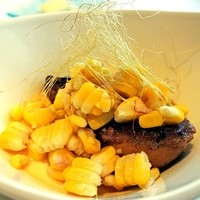 Cuisine Franco-japonaise Matsushima - フォアグラのポアレ　トウモロコシと豆乳のフラン