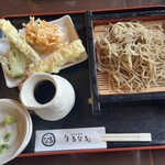 そば切り まるなる - えび天ざる1500円