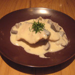蕎麦 案山子 - サーモンと木の子クリーム