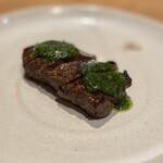 なぎさのハンバーガー - ブラックアンガス牛サーロインの薪火焼き