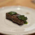 なぎさのハンバーガー - ブラックアンガス牛サーロインの薪火焼き