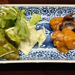 肉料理ふくなが - イチボの唐揚げ野菜サラダ