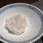 私房菜 きた川 - ジャスミン米　茶碗蒸しをオンザライスでいただきます。ジャスミン米の甘味と香りが良いアクセント。