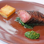 Héritage by Kei Kobayashi - ランチコース 17800円 の群馬県産の赤城牛のランプ肉 牛肉の赤ワインソース