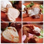 チキンハート - 白ムネ・黒モモ・ウィング断面図ムネはスイートチリソースも合います