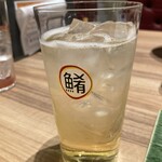 宮城の魚と赤酢のお寿司 魚が肴 - 梅酒ソーダ割り（¥720）