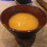 そばの実 一閑人 - デザートは牛乳かんにカボチャとマンゴーのソース(だと思います)をかけたもの