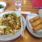 龍門 - 料理写真:上海焼きそば＆春巻き