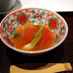 くろぎ - 炊合せ トマト 鴨肉