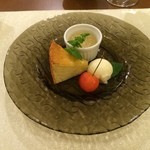 Cappogliente - デザート（西京味噌のアイス・新生姜のジュレ・ホワイトチョコのケーキ）