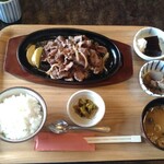 いのしか亭 - 『鹿肉の生姜焼き定食』。ジビエ感満載で楽しめました。