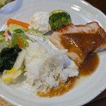 キッチン ブルー グローブ - 再びワンプレート