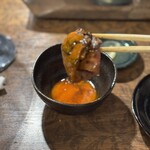 焼肉うしどし - 玉子と絡めて