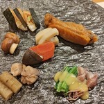 すし和食のお店田まい - 焼酎のアテ盛り  店長のおすすめで(笑)