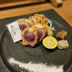 鴨と醸し 鼓道 - 近江鴨レアカツ　1980円　感動的に美味しいです！