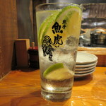 魚虎 - 生かぼすチューハイの替玉チューハイ 注ぎ足し 450円