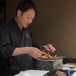 鮨処 池上 - 隠岐の焼き松葉蟹