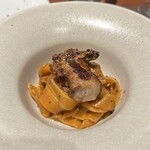 Kumazawa - 手打ち　島根イノシシのパスタ 牛筋も タリアテッレとフェットチーネの中間ぐらいのパスタ