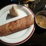 ダバ インディア - 前菜セット・パパド、マサラドーサ（サンバル付き）