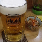みさき庵 - 生ビール お通し