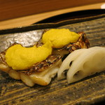 日本料理 太月 - 26年7月　太刀魚モロコシ焼き、酢蓮根