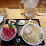 幸屋きよまる - 清湯系豚骨らーめん-トッピング-と本まぐろ丼