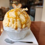 ティーハウスマユール - ホワイトデーかき氷カスタードみるく(カラメルソース)1,870円