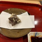 銀座 きた川 - 原木椎茸の天ぷら　大分県の甘い醤油で