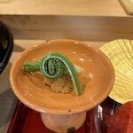 銀座 きた川 - ゴマのペースト、コゴミ、タラの芽