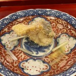 銀座 きた川 - 甘鯛松笠揚げ、黄ニラ、スープ