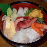 一夢庵 - 一夢庵　ランチ海鮮丼　800円　2014年 7月