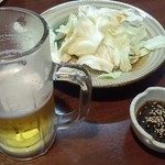 野球鳥 立川球場 - ビールとお通し