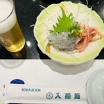 入船鮨本店 - お通し＆生ビール