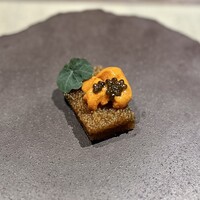 銀座 桃の木 - ①子持ち昆布と雲丹の紹興酒漬け
