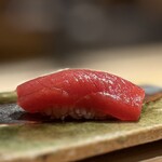 海味 - 握り　赤身漬け　青森大間より