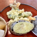 草笛 - 天ぷら（なす、かき揚げ）