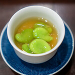 酒亭 田中 - 宮崎県産天豆と北海道産百合根の甘煮ひたし