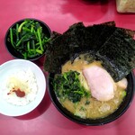 ラーメン 杉田家 - ラーメン並900円＋海苔120円＋生ほうれん草220円＋小ライス100円