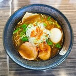 厚木本丸亭 - 【限定麺(オマール海老とサクラエビの塩らー麺)】(¥1350)+【味玉】(¥100)