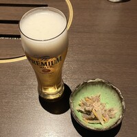 馬桜 下通り店 - 生ビール、お通し